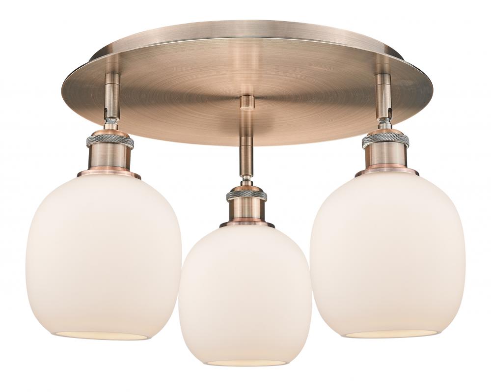 Belfast - 3 Light - 18 inch - Antique Copper - Flush Mount