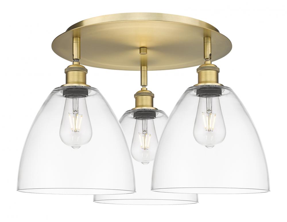 Bristol - 3 Light - 21 inch - Brushed Brass - Flush Mount