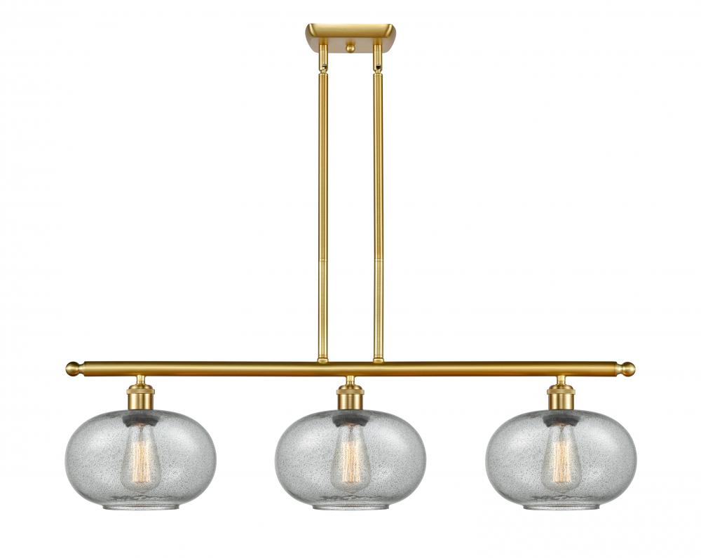 Gorham - 3 Light - 36 inch - Satin Gold - Cord hung - Island Light