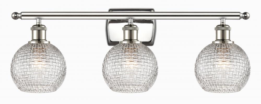 Athens - 3 Light - 26 inch - Polished Nickel - Bath Vanity Light