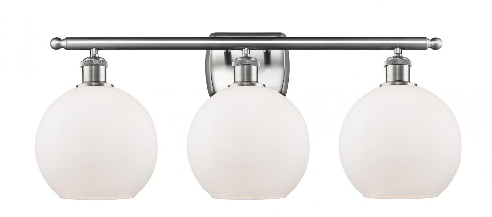 Athens - 3 Light - 28 inch - Brushed Satin Nickel - Bath Vanity Light