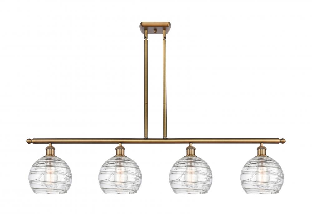 Athens Deco Swirl - 4 Light - 48 inch - Brushed Brass - Cord hung - Island Light