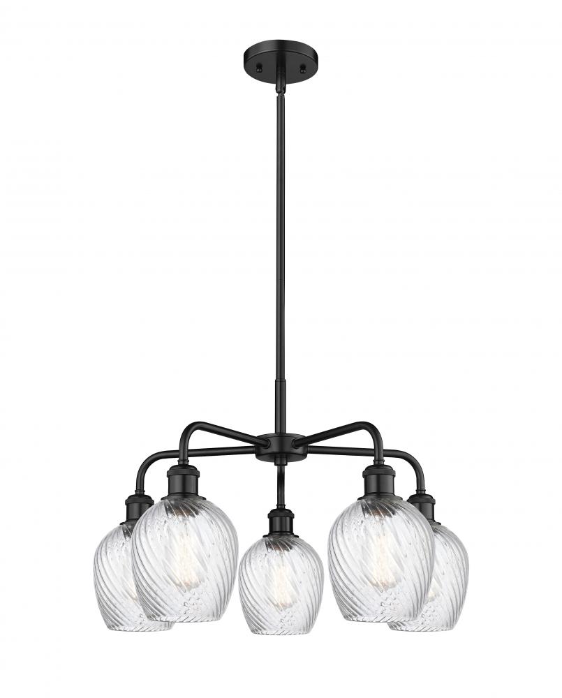 Salina - 5 Light - 24 inch - Matte Black - Chandelier