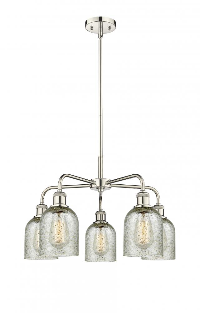 Caledonia - 5 Light - 23 inch - Polished Nickel - Chandelier