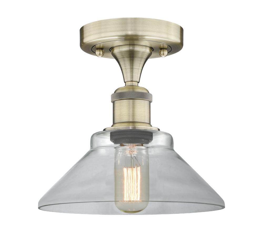 Orwell - 1 Light - 8 inch - Antique Brass - Flush Mount