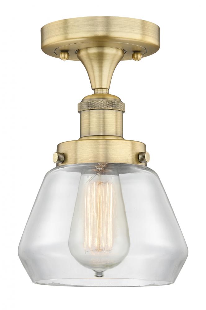 Fulton - 1 Light - 7 inch - Brushed Brass - Semi-Flush Mount