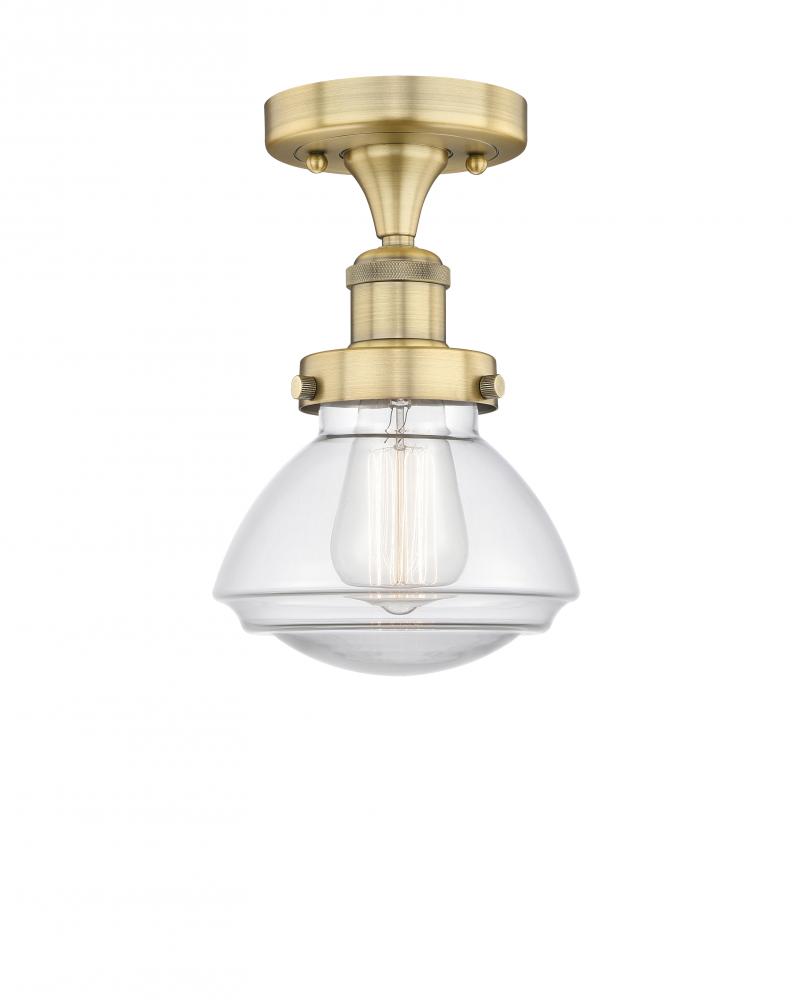 Olean - 1 Light - 7 inch - Brushed Brass - Semi-Flush Mount