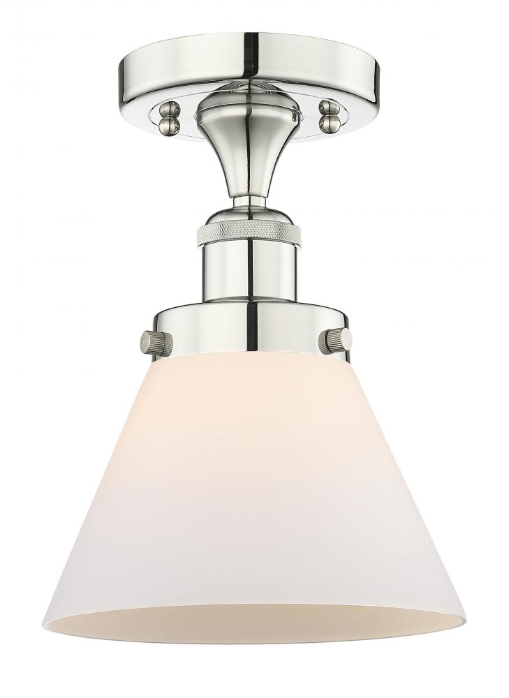 Cone - 1 Light - 8 inch - Polished Nickel - Semi-Flush Mount