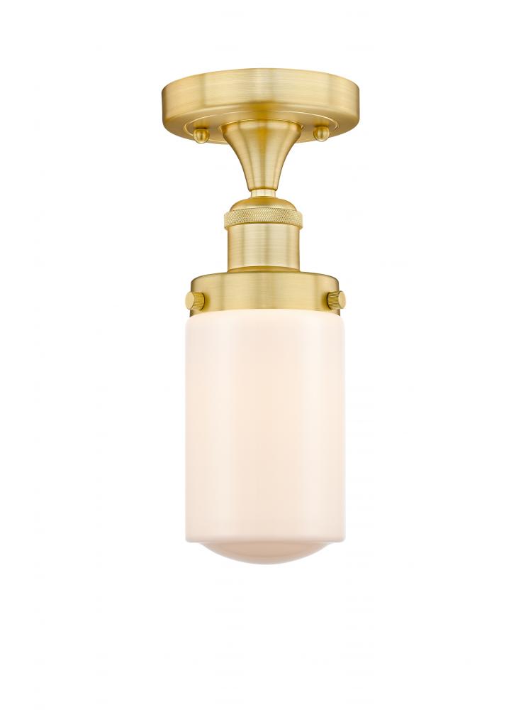 Dover - 1 Light - 5 inch - Satin Gold - Semi-Flush Mount