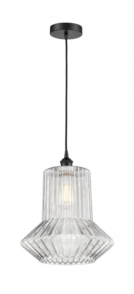 Springwater - 1 Light - 12 inch - Matte Black - Cord hung - Mini Pendant