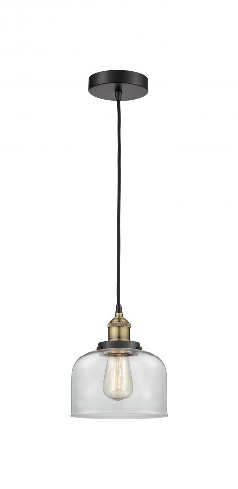 Bell - 1 Light - 8 inch - Black Antique Brass - Cord hung - Mini Pendant