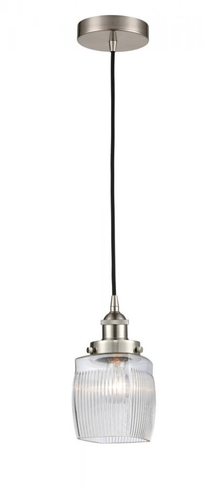 Colton - 1 Light - 6 inch - Brushed Satin Nickel - Cord hung - Mini Pendant