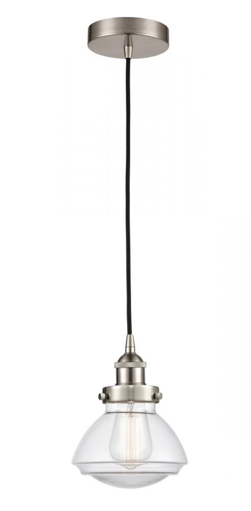 Olean - 1 Light - 7 inch - Brushed Satin Nickel - Cord hung - Mini Pendant