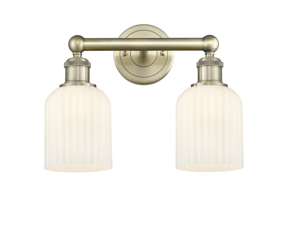 Bridal Veil - 2 Light - 14 inch - Antique Brass - Bath Vanity Light