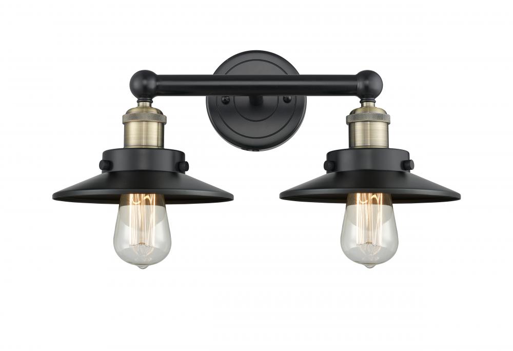 Edison - 2 Light - 17 inch - Black Antique Brass - Bath Vanity Light