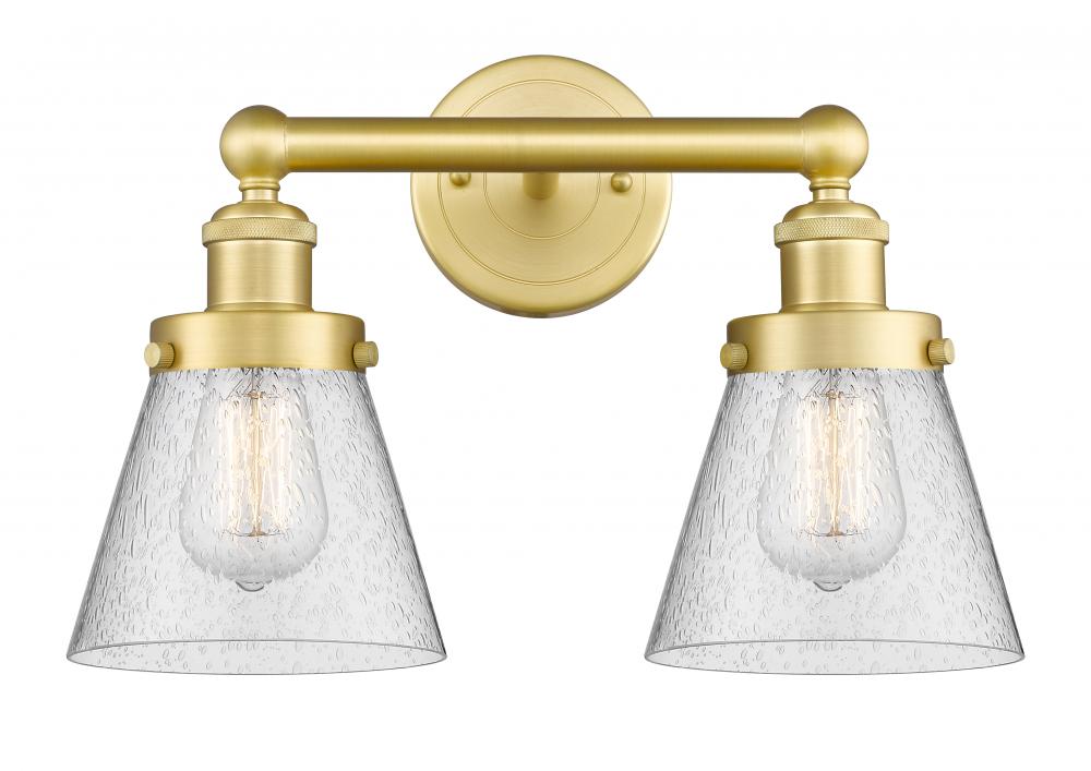 Cone - 2 Light - 15 inch - Satin Gold - Bath Vanity Light