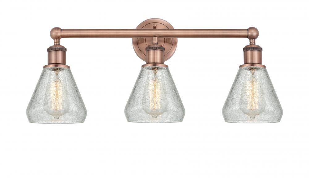 Conesus - 3 Light - 24 inch - Antique Copper - Bath Vanity Light