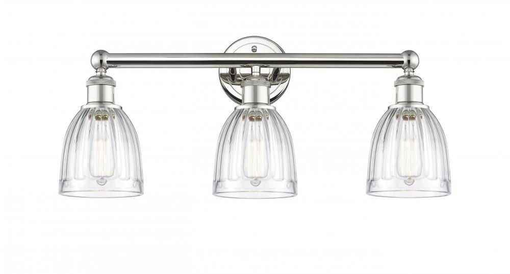 Brookfield - 3 Light - 24 inch - Polished Nickel - Bath Vanity Light