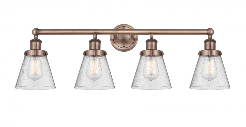 Cone - 4 Light - 33 inch - Antique Copper - Bath Vanity Light