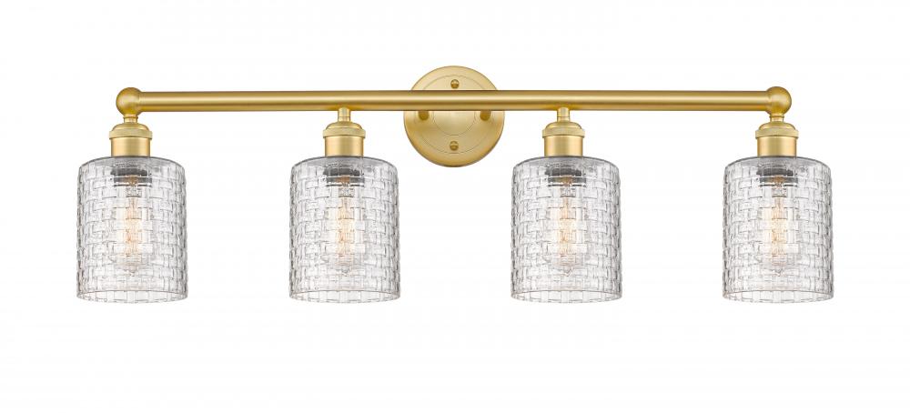 Cobbleskill - 4 Light - 32 inch - Satin Gold - Bath Vanity Light