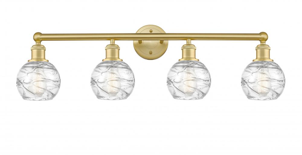 Athens Deco Swirl - 4 Light - 33 inch - Satin Gold - Bath Vanity Light