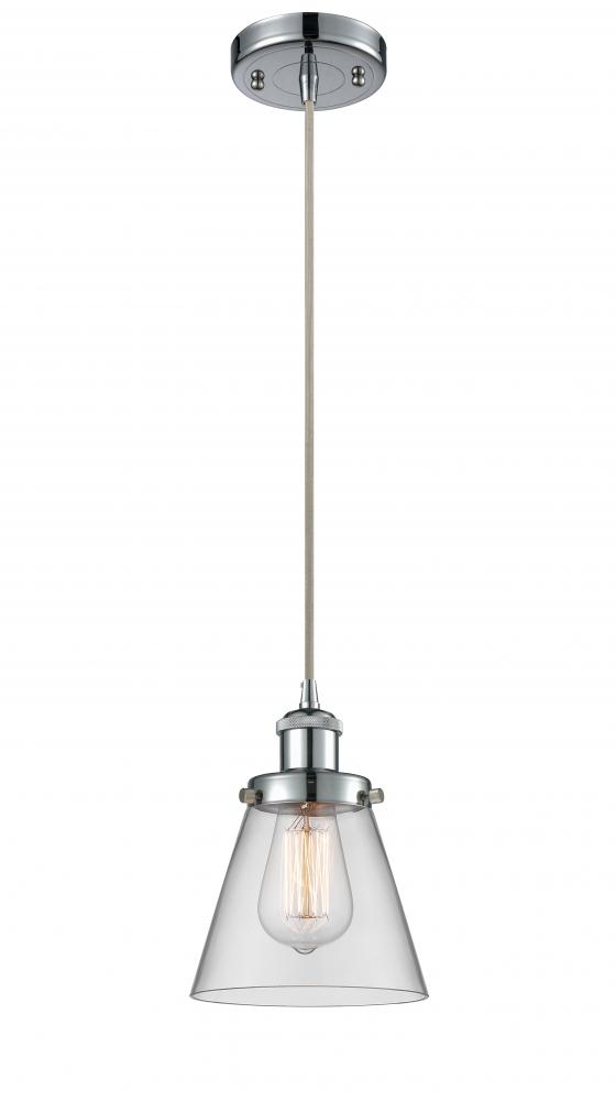 Cone - 1 Light - 6 inch - Polished Chrome - Cord hung - Mini Pendant