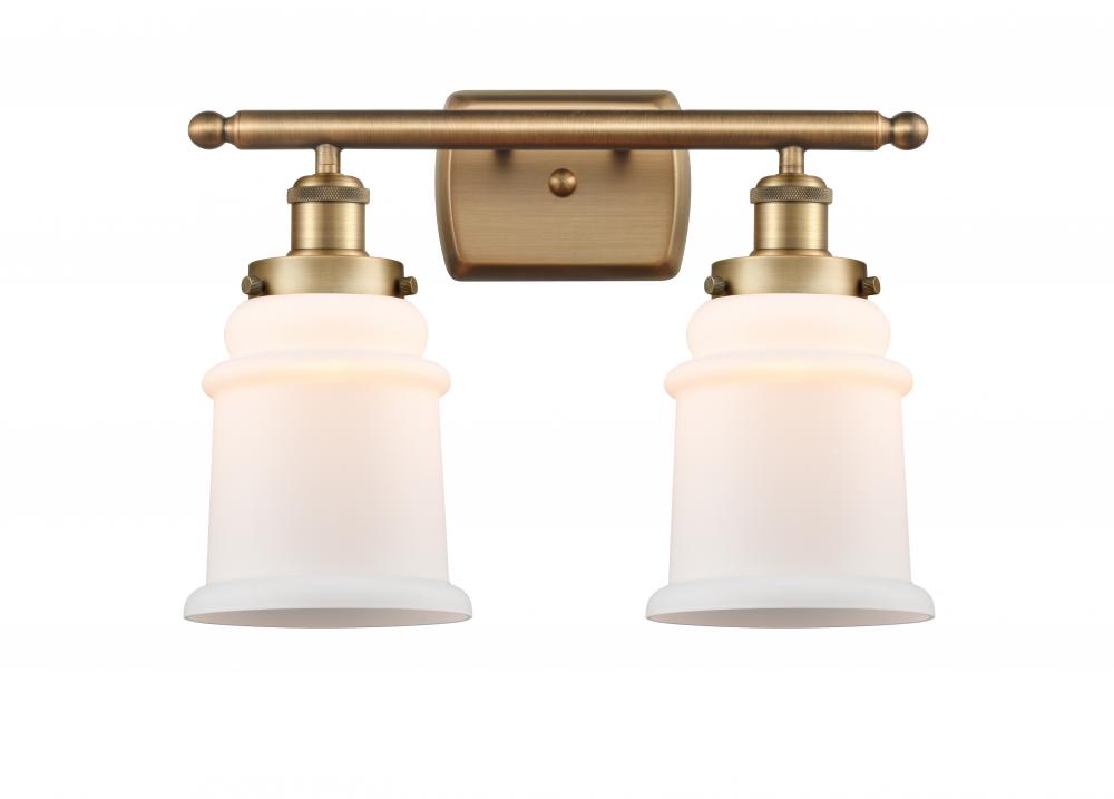 Canton - 2 Light - 16 inch - Brushed Brass - Bath Vanity Light