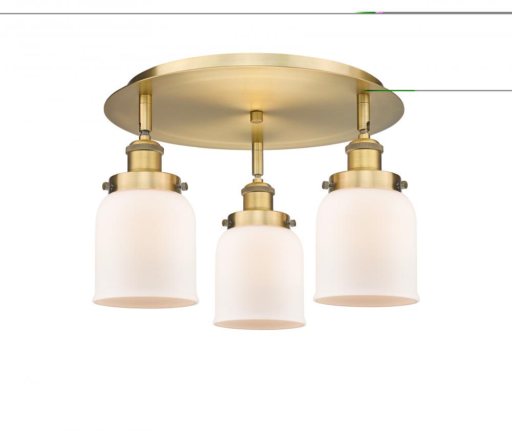 Cone - 3 Light - 17 inch - Brushed Brass - Flush Mount