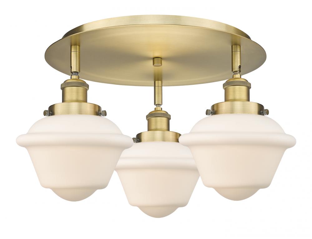 Oxford - 3 Light - 19 inch - Brushed Brass - Flush Mount