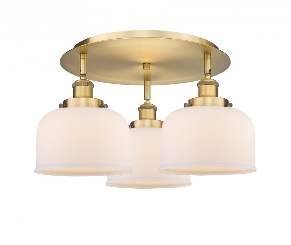 Cone - 3 Light - 20 inch - Brushed Brass - Flush Mount