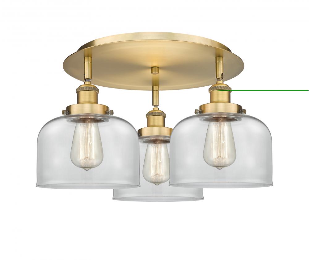 Cone - 3 Light - 20 inch - Brushed Brass - Flush Mount