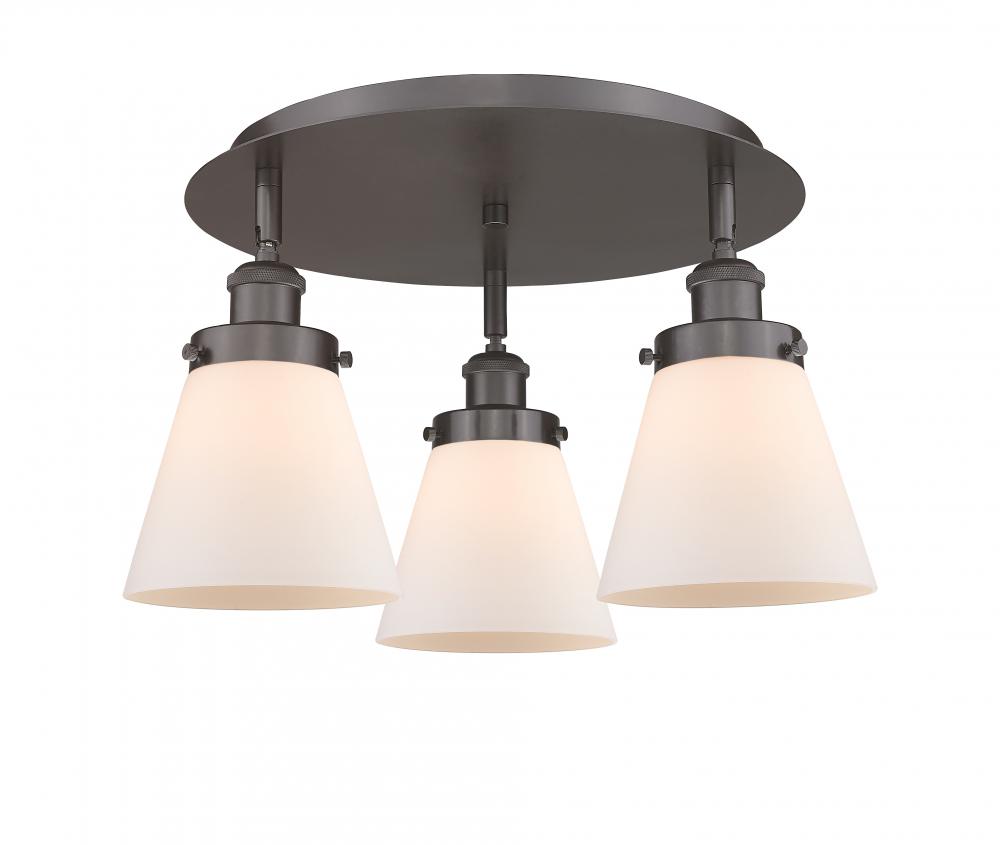 Cone - 3 Light - 18 inch - Oil Rubbed Bronze - Flush Mount