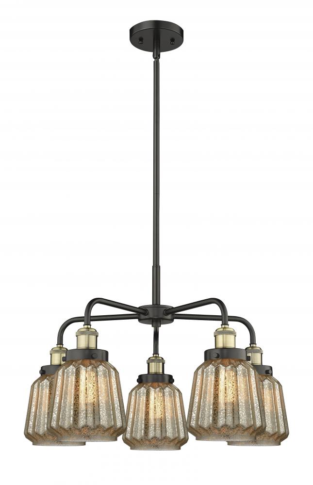 Chatham - 5 Light - 26 inch - Black Antique Brass - Chandelier