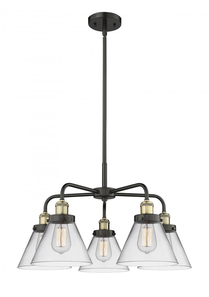 Cone - 5 Light - 26 inch - Black Antique Brass - Chandelier