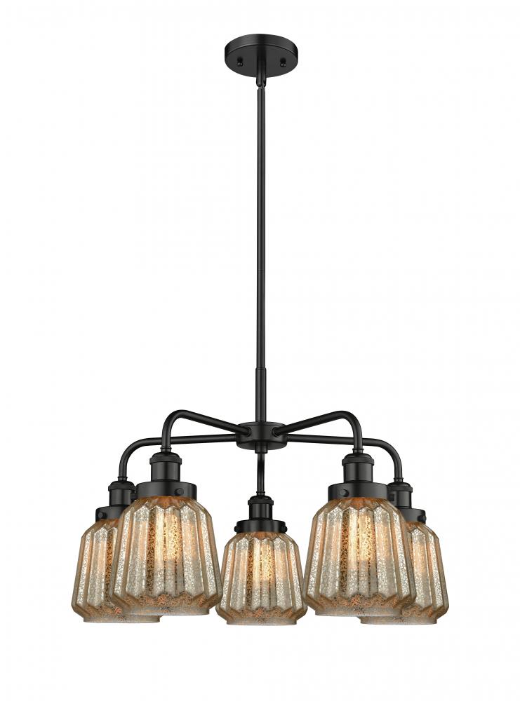 Chatham - 5 Light - 26 inch - Matte Black - Chandelier