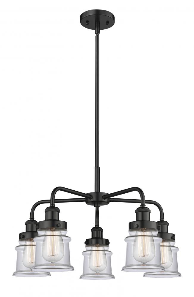 Canton - 5 Light - 24 inch - Matte Black - Chandelier