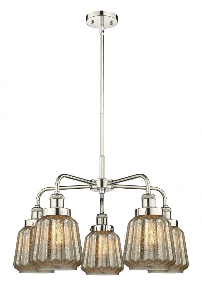 Chatham - 5 Light - 26 inch - Polished Nickel - Chandelier