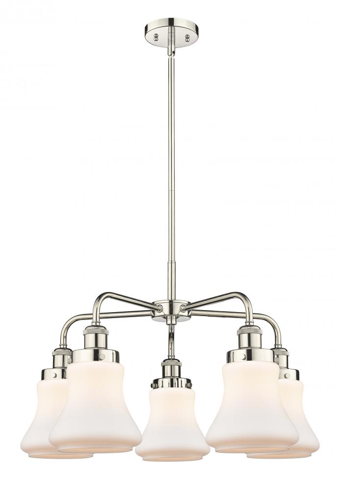 Bellmont - 5 Light - 25 inch - Polished Nickel - Chandelier