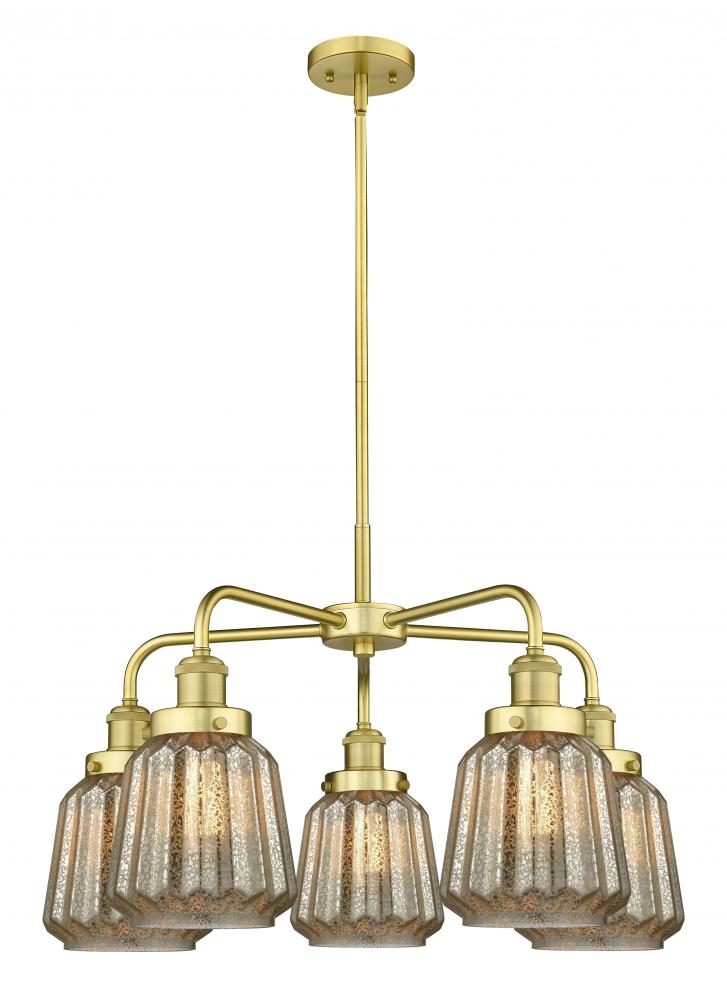 Chatham - 5 Light - 26 inch - Satin Gold - Chandelier