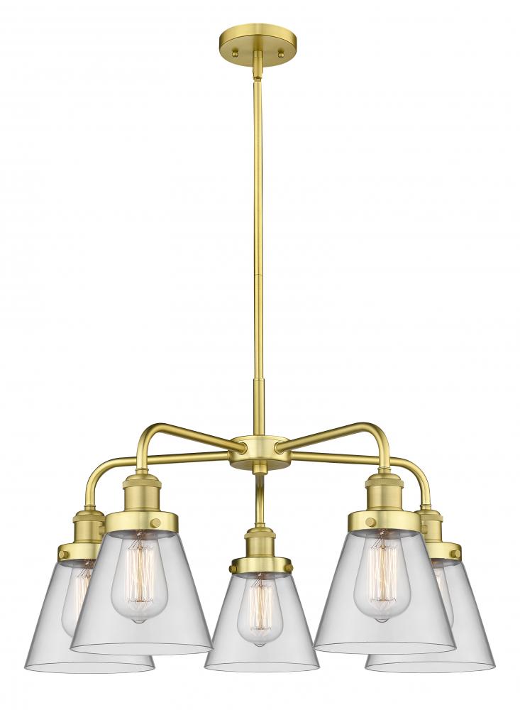 Cone - 5 Light - 25 inch - Satin Gold - Chandelier