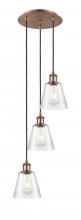 Innovations Lighting 113B-3P-AC-G454 - Caton - 3 Light - 12 inch - Antique Copper - Cord Hung - Multi Pendant