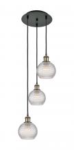 Innovations Lighting 113B-3P-BAB-G122C-6CL - Athens - 3 Light - 12 inch - Black Antique Brass - Cord Hung - Multi Pendant