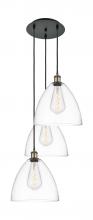 Innovations Lighting 113B-3P-BAB-GBD-122 - Bristol - 3 Light - 19 inch - Black Antique Brass - Cord Hung - Multi Pendant