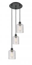 Innovations Lighting 113B-3P-BK-G112C-5CL - Cobbleskill - 3 Light - 12 inch - Matte Black - Cord Hung - Multi Pendant