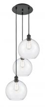 Innovations Lighting 113B-3P-BK-G124-10 - Athens - 3 Light - 17 inch - Matte Black - Cord Hung - Multi Pendant