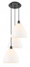 Innovations Lighting 113B-3P-BK-GBD-121 - Bristol - 3 Light - 19 inch - Matte Black - Cord Hung - Multi Pendant