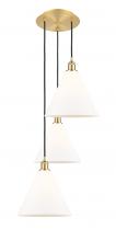 Innovations Lighting 113B-3P-SG-GBC-121 - Berkshire - 3 Light - 19 inch - Satin Gold - Cord Hung - Multi Pendant