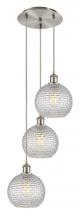 Innovations Lighting 113B-3P-SN-G122C-8CL - Athens - 3 Light - 15 inch - Brushed Satin Nickel - Cord Hung - Multi Pendant