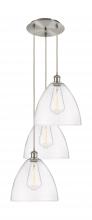 Innovations Lighting 113B-3P-SN-GBD-122 - Bristol - 3 Light - 19 inch - Brushed Satin Nickel - Cord Hung - Multi Pendant