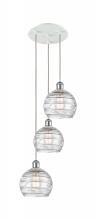 Innovations Lighting 113B-3P-WPC-G1213-8 - Athens Deco Swirl - 3 Light - 15 inch - White Polished Chrome - Cord Hung - Multi Pendant